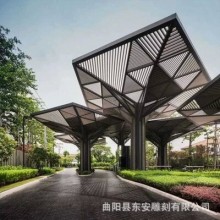 大型不銹鋼景觀異形廊架廊橋公園小區(qū)長廊亭子雕塑